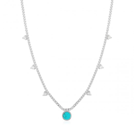 ANIA HAIE Turquoise Drop Disc Necklace M - 46156