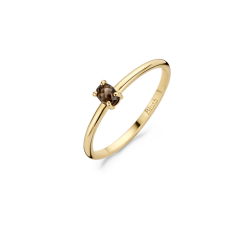 Blush Ring Geelgoud met Smokey Quartz 1204YSQ MAAT 16,5 - 46388