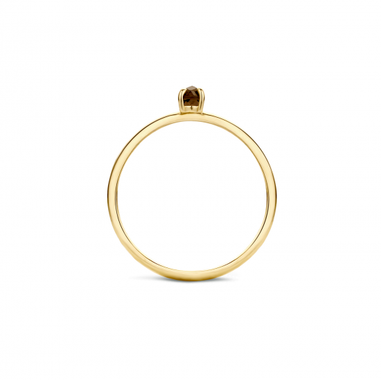 Blush Ring Geelgoud met Smokey Quartz 1204YSQ MAAT 16,5 - 46388