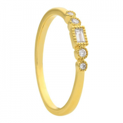 ECLAT 14krt GG fantasie ring met dia 0.10crt TW-SI Maat 17.5 - 46479