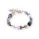 Coeur de Lion Armband GeoCUBE® Swarovski® Crystals & Gemstones blauw-beige 18+3 cm - 45084