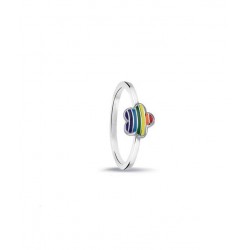 Bellini Zilveren ring regenboog bloem MAAT 13,5 - 46740