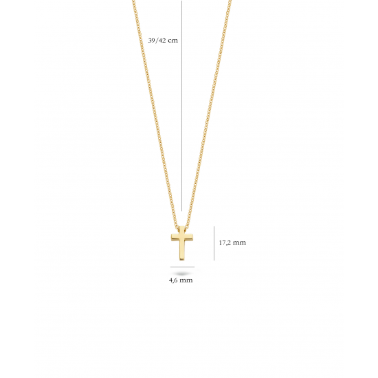 Blush Collier met hanger kruisje 3091YGO Geelgoud - 46374