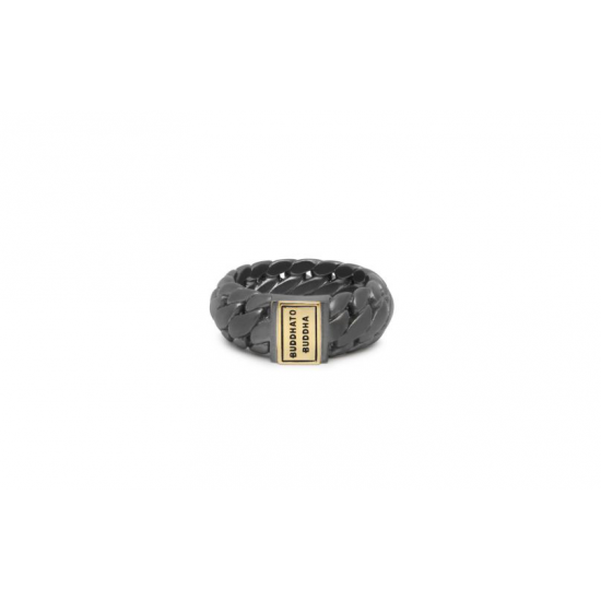 Buddha to Buddha Small Ring Black Rodium met 18 krt goud 542BRG MAAT 17 - 45268