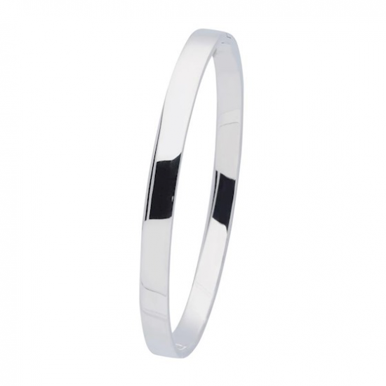 Silver Lining Zilveren bangle solid 6mm Vierkant 60mm - 45362