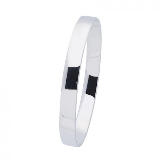 Silver Lining Zilveren bangle solid 8mm Vierkant  60mm - 45364