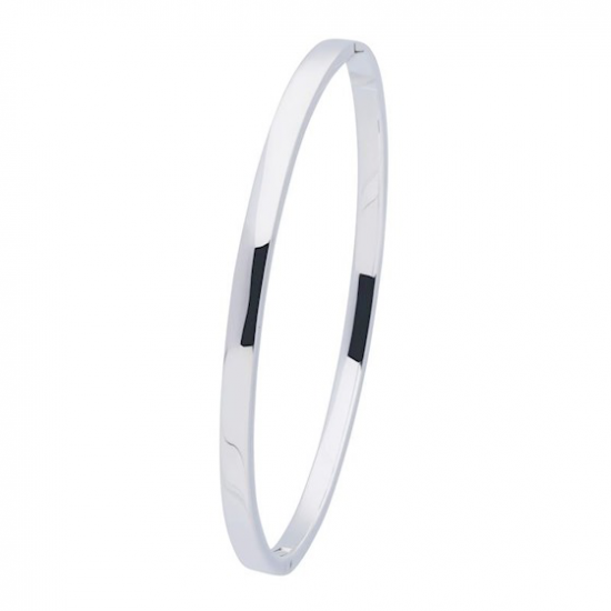 Silver Lining Zilveren bangle solid 4mm Vierkant 60mm - 45360