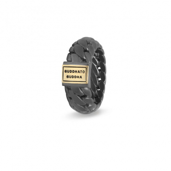 Buddha to Buddha Small Ring Black Rodium met 18 krt goud 542BRG MAAT 19 - 45453