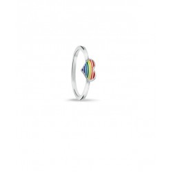 Bellini Zilveren ring regenboog hartje MAAT 15 - 45662