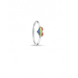 Bellini Zilveren ring regenboog hartje MAAT 15 - 45662