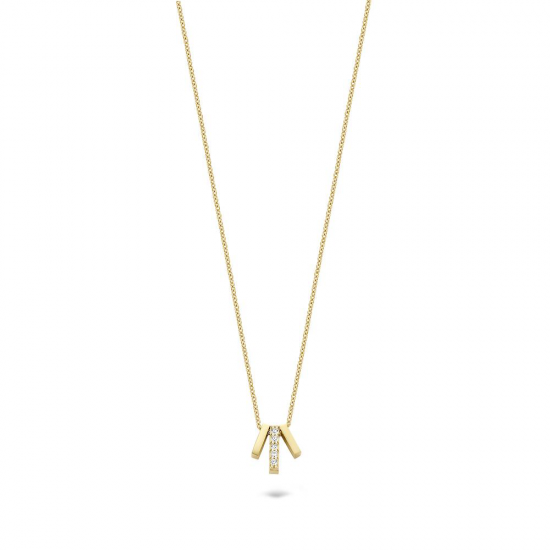 Blush Collier met hanger balkjes 1 met zirkonia Geelgoud 3122YZI MAAT 42 cm - 47816