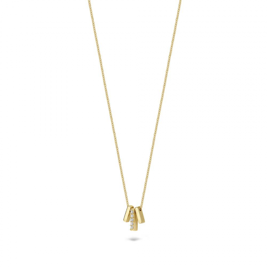 Blush Collier met hanger balkjes 1 met zirkonia Geelgoud 3122YZI MAAT 42 cm - 47816