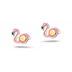 Bellini Zilveren oorknopjes flamingo - 47574