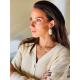 LOTT. Gioiellii LUNA GLASSBERRY CREOLE SILK COMBI OVAL L PEARL Goudkleurig - 47177
