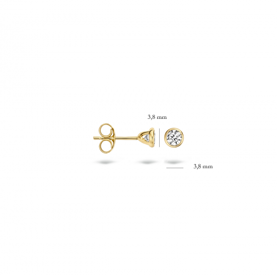 Blush Oorknoppen met Zirkonia Geelgoud 3,8mm - 47740
