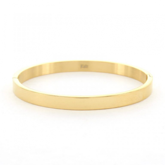 Kalli Kalli armband edelstaal Goudkleur 6mm MAAT 18cm - 47809