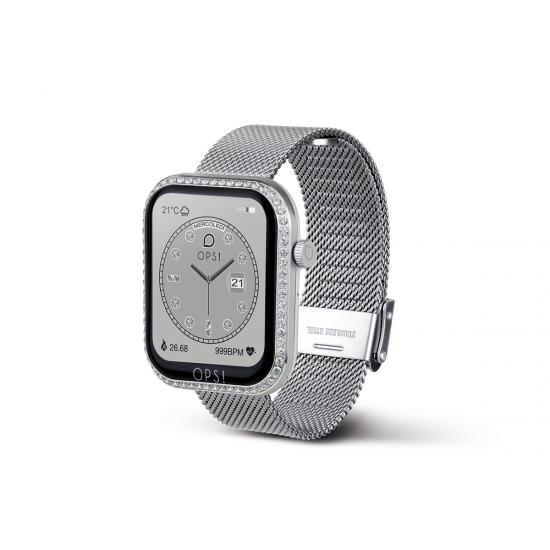 OPS!SMART Smartwatch CALL LOVE DIAMONDS Zilver met zirkonia - OPSSW-43 - 54740
