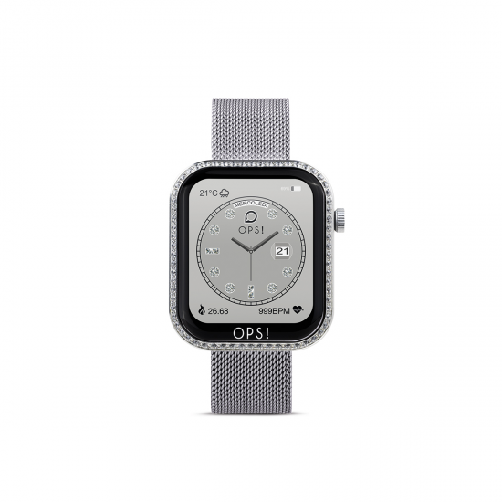 OPS!SMART Smartwatch CALL LOVE DIAMONDS Zilver met zirkonia - OPSSW-43 - 54740