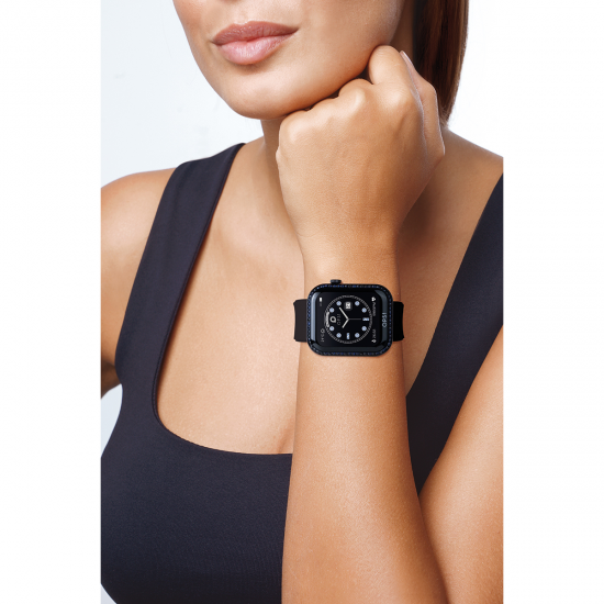 OPS!SMART Smartwatch CALL LOVE DIAMONDS Zwart met Blauwe zirkonia OPSSW-37 - 54741