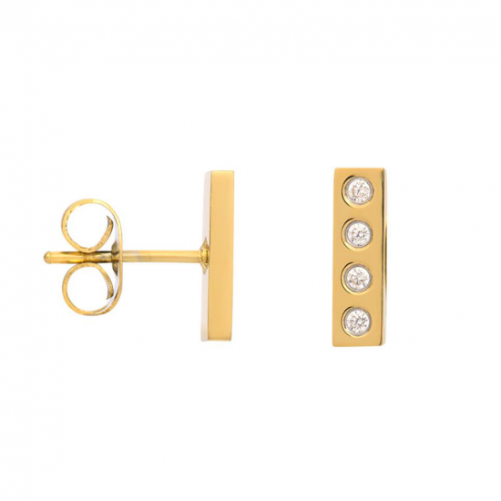 iXXXi Ear studs Design Rectangle Goudkleur 9mm - 49262