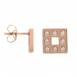 iXXXi Ear studs Design Square rosékleur 8mm - 49260