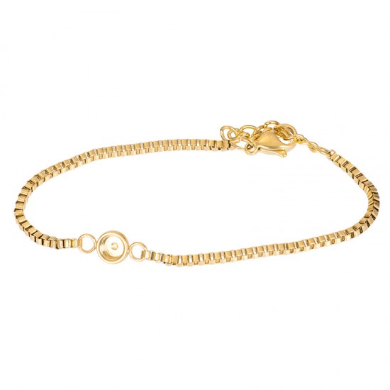 iXXXi Bracelets Box chain top part base goudkleur 17+3cm - 47552