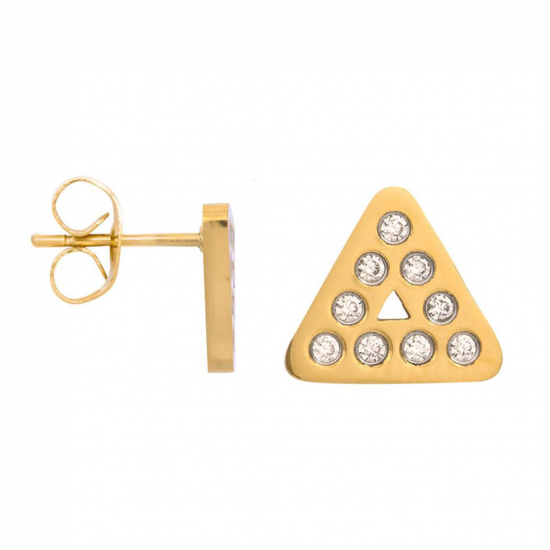 iXXXi Ear studs Design Triangle Goudkleur 9mm - 49255