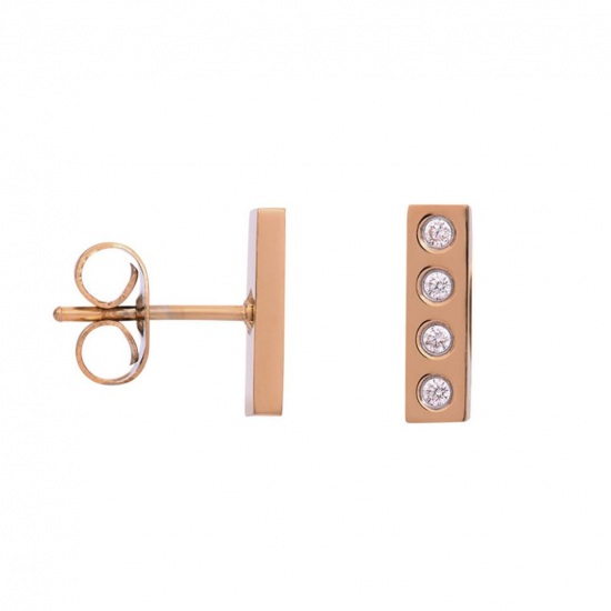 iXXXi Ear studs Design Rectangle rosékleur 9mm - 49261