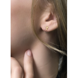 Blush Oorknoppen Geelgoud kruis 5,8mm 7252YGO - 46425