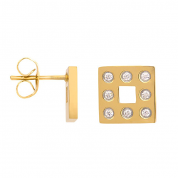 iXXXi Ear studs Design Square Goudkleur 8mm - 49259