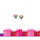 Bellini Zilveren oorknopjes regenboog hartjes - 45728