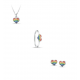 Bellini Zilveren oorknopjes regenboog hartjes - 45728