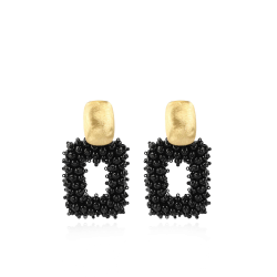 LOTT. Gioielli LAUREN ZWARTE GLASSBERRY SQUARE DOUBLE STONES Goudkleurig - 46496