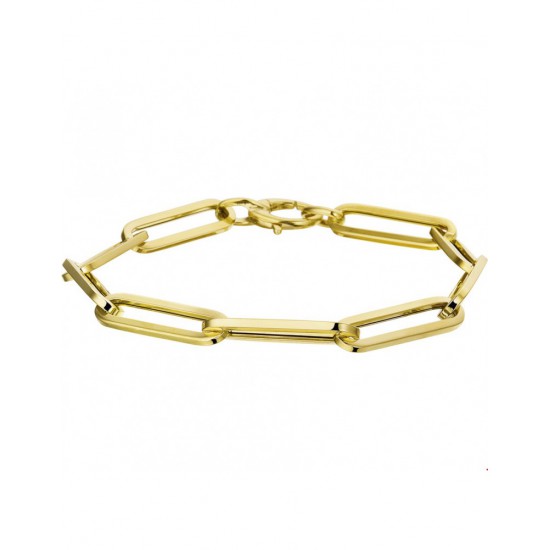Gouden Armband paperclip 6,0 mm 19 cm - 46510