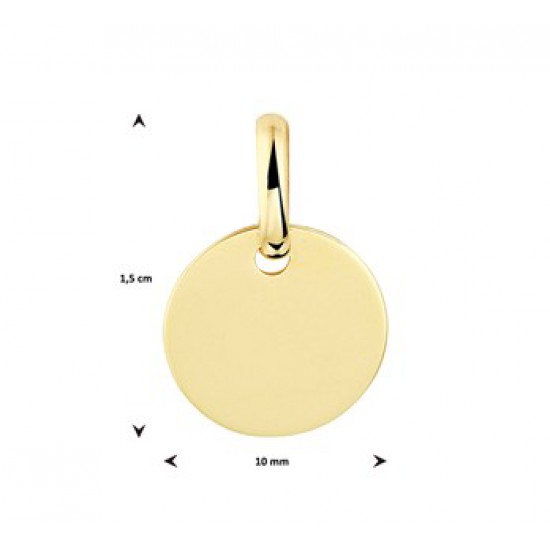 Gouden Graveerhanger rondje 15mm - 46543