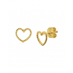 Gouden Oorknoppen hart 6x7mm - 46545