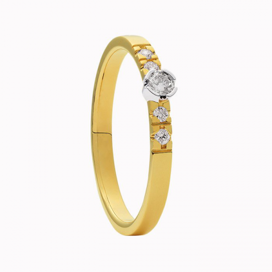 ECLAT Ring Amore13  bi-coler goud met dia 0.013crt G-VS MAAT 17,75 - 47909