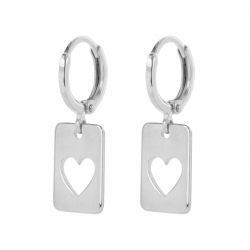 & anne Earring Special Heart Zilver plating - 47609