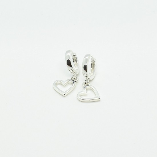 & anne Earring Open Heart Zilver plating - 47612