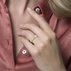 Blush Ring met Zirkonia Geelgoud 1126BZI MAAT 17 - 47906