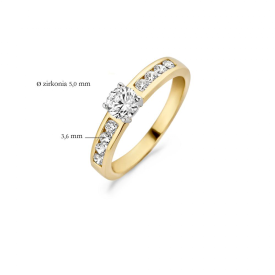 Blush Ring met Zirkonia Geelgoud 1126BZI MAAT 17 - 47906