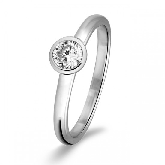 Rosa di luca Zilveren Ring met zirkonia Maat 17,5 - 47949
