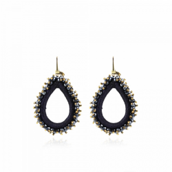 LOTT Gioielli CARINA BLAUWE OORBELLEN URCHIN DROP L Goudkleurig - 47995