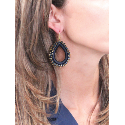 LOTT Gioielli CARINA BLAUWE OORBELLEN URCHIN DROP L Goudkleurig - 47995