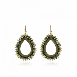 LOTT Gioielli CARINA GROENE OORBELLEN URCHIN DROP L Goudkleurig - 48004