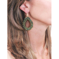 LOTT Gioielli CARINA GROENE OORBELLEN URCHIN DROP L Goudkleurig - 48004