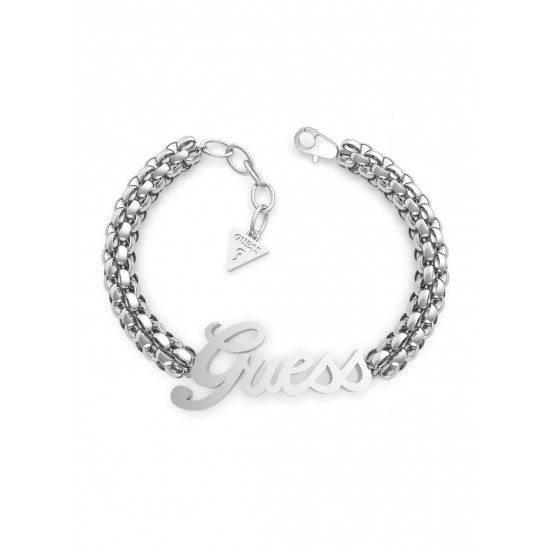 Guess Jewellery Bracelet Logo Power 18.5 t/m 20cm zilverkleur - 46802
