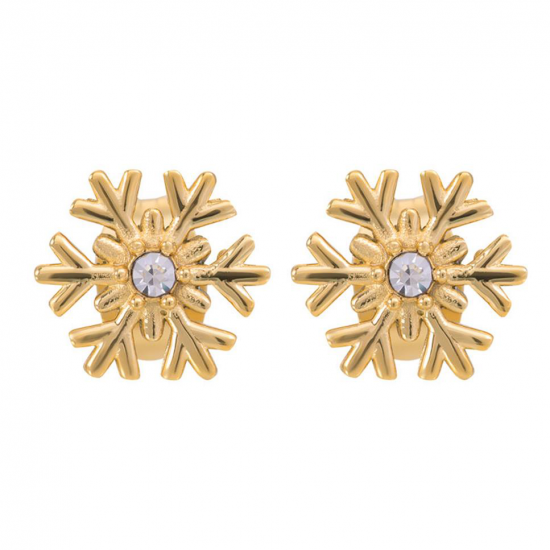 iXXXi  Oorbellen Snow Flake goudkleurig 9MM - 48077