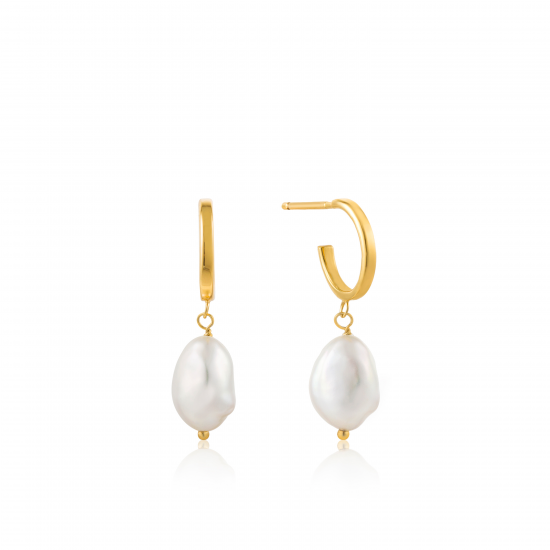 ANIA HAIE Goudkleur Pearl Mini Hoop Earrings 16mm - 46933