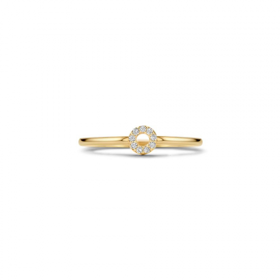 Blush Ring Rondje met Zirkonia Geelgoud 1217YZI MAAT 16,5 - 48632